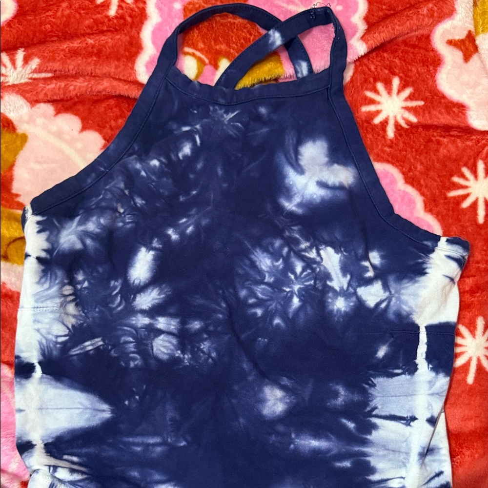 Forever 21 Tie-Dye workout crop Blue and White like new